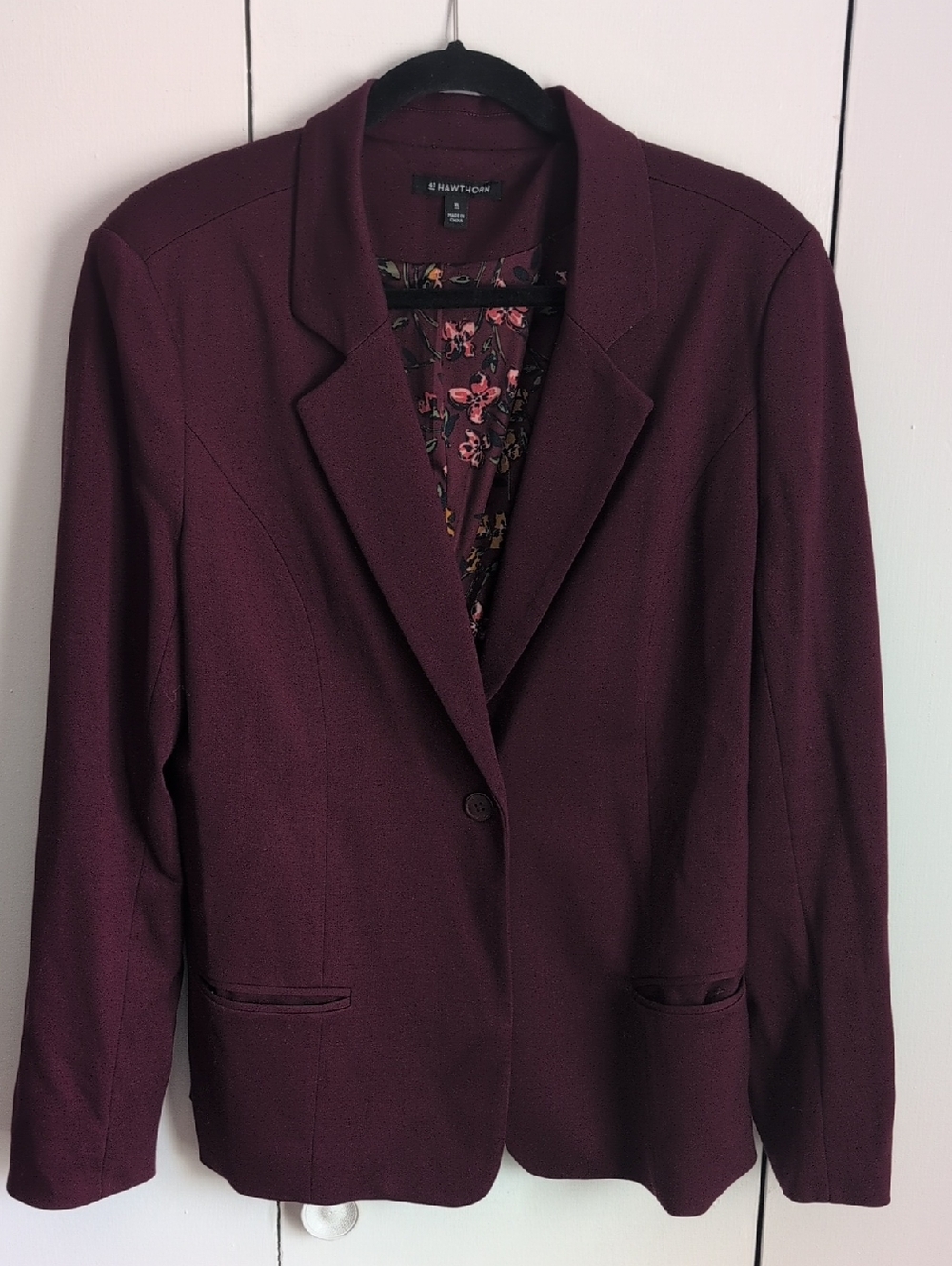 Women's Burgundy Blazer Jacket